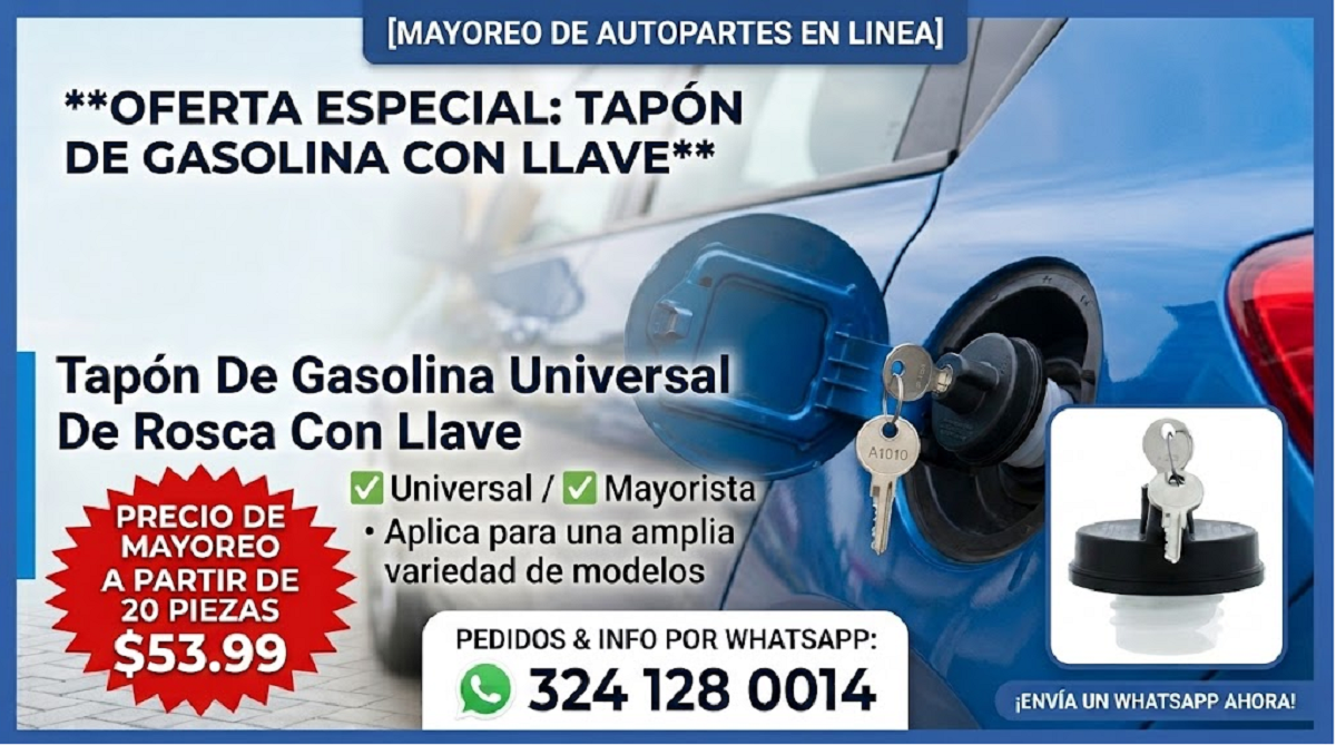 Tapón De Gasolina Universal De Rosca Con Llave